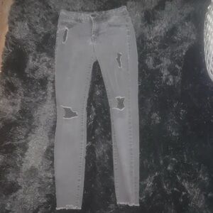 Black distressed jeans